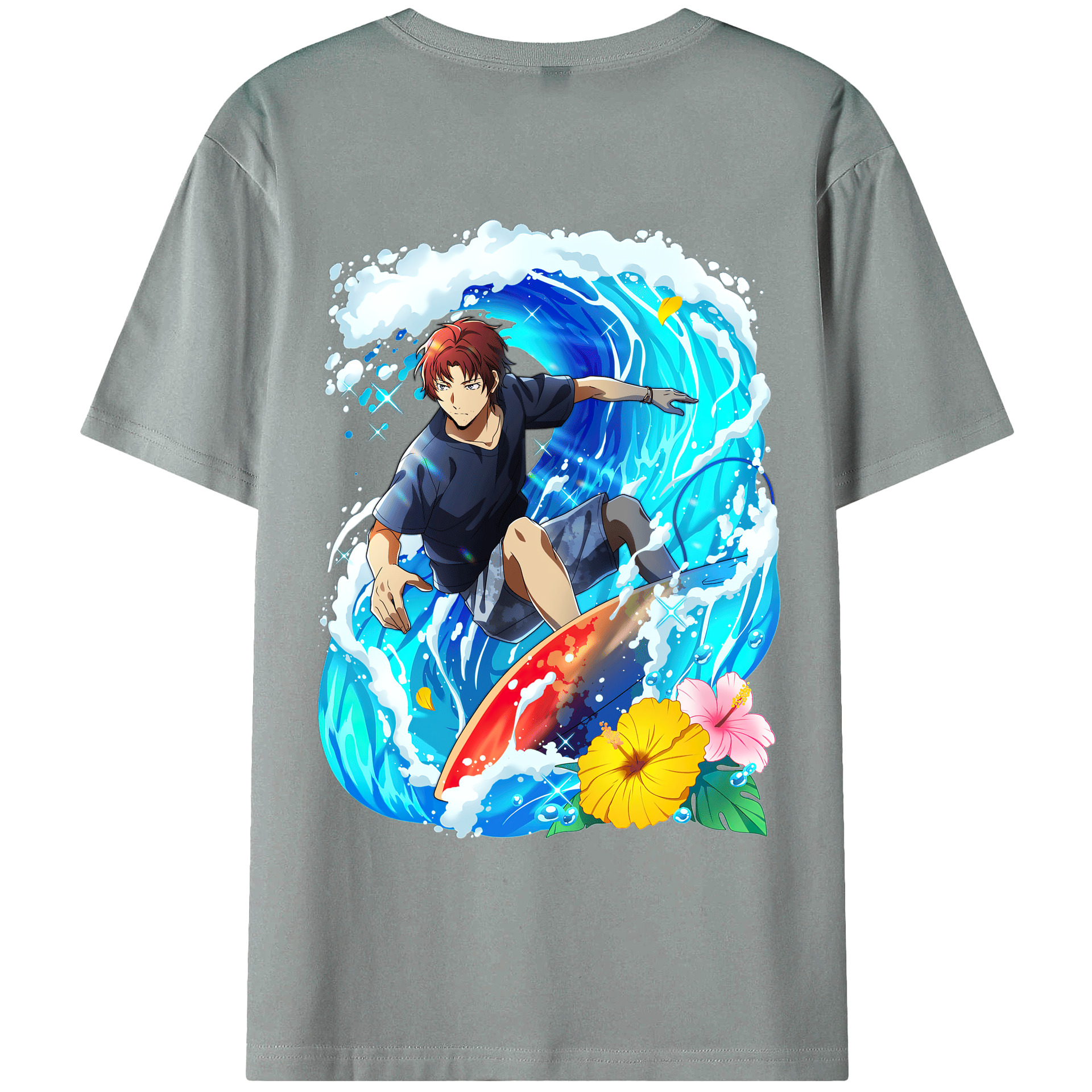 （画像用） 文豪ストレイドッグス Bungo Stray Dogs 綿100％ メンズ半袖Tシャツ（バックプリント） 通気性